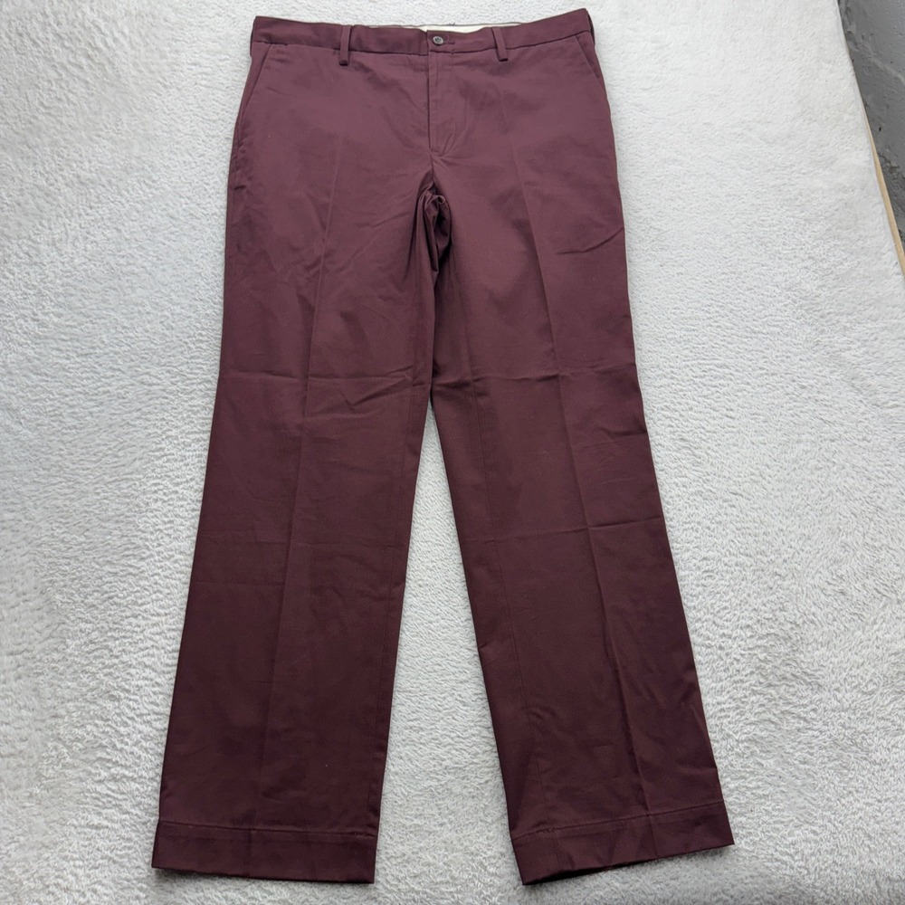 Polo Ralph Lauren Mens 35x32 Burgundy Stretch Classic Fit Chino Pants Maroon
